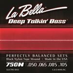 La Bella 750N Black Nylon Tape Wound Bass Guitar Strings Light 50-105